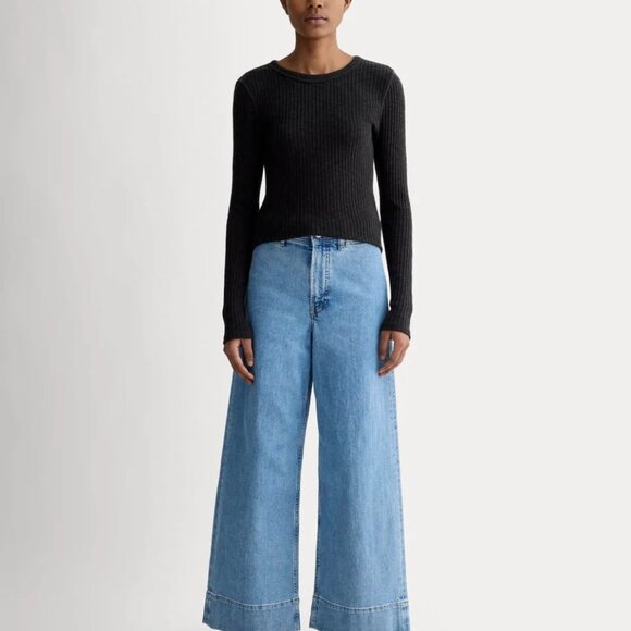 Everlane Cozy Rib Long-Sleeve Tee - size XS Black - Picture 9 of 13